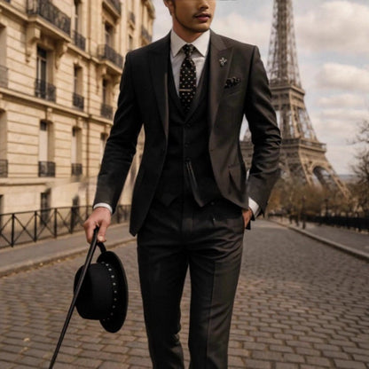 Men's Large Size Casual Three-piece Set