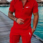 Casual Retro Plaid Printed PARIS Heat Transfer Patch Men's Beach Suit