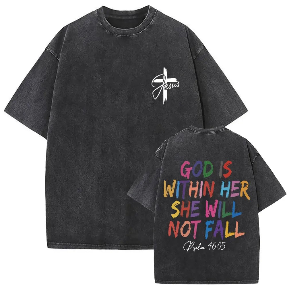 Christian Religious Jesus Forgive Them Father Vintage Washed T-shirt