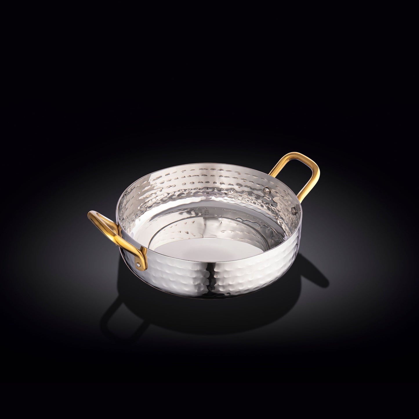 Wilmax Round Fry Pan With 2 Side Gold Handles 5.5" X 1.5" | 14 X 3.8 Cm SKU: Wl‑554102/S