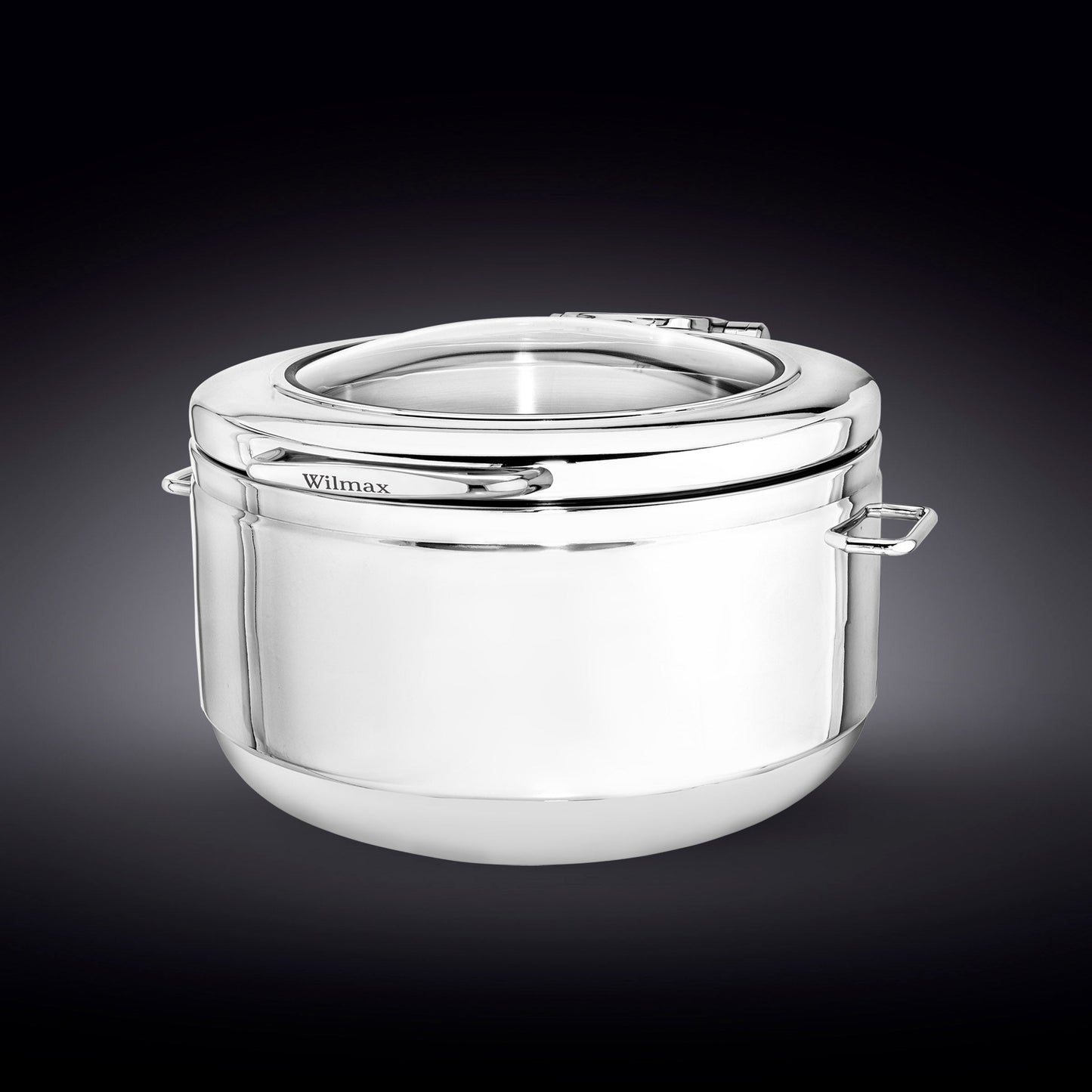 GLASS LID ROUND CHAFER 21.75" inch X 20.5" inch X 10" inch | 55 X 52 X 25.5 CM 370 FL OZ | 11 L