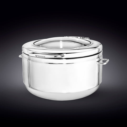 GLASS LID ROUND CHAFER 21.75" inch X 20.5" inch X 10" inch | 55 X 52 X 25.5 CM 370 FL OZ | 11 L