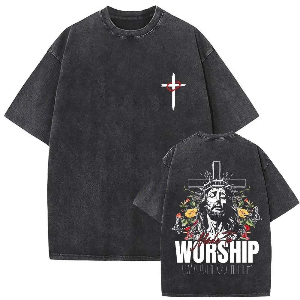 Christian Religious Jesus Forgive Them Father Vintage Washed T-shirt