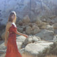 Andromeda Silk Slip Dress in Cosmic Crimson