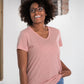 Ladies Eco-Triblend Drop Hem V-Neck Pocket Tee