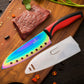 Kitchen Knife Set Kit | Red Handle & Black Magnetic Rack