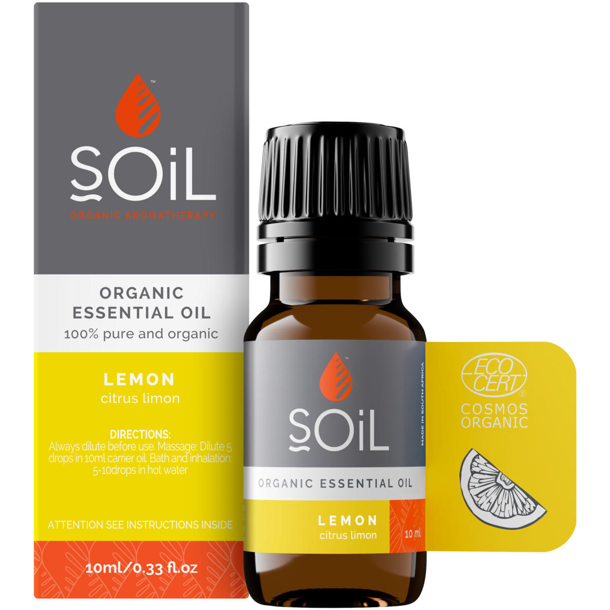 Organic Lemon Essential Oil (Citrus Limon) 10ml