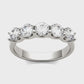 AGI Certified 1 1/4 CTW Round Lab Grown Diamond (G/VS) Five Stone Anniversary Band in 14K White Gold