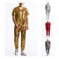 Men's Bright Surface Bronzing Disco Suit Model