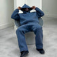 Men's Casual Solid Color Hooded Pullover Straight Pants