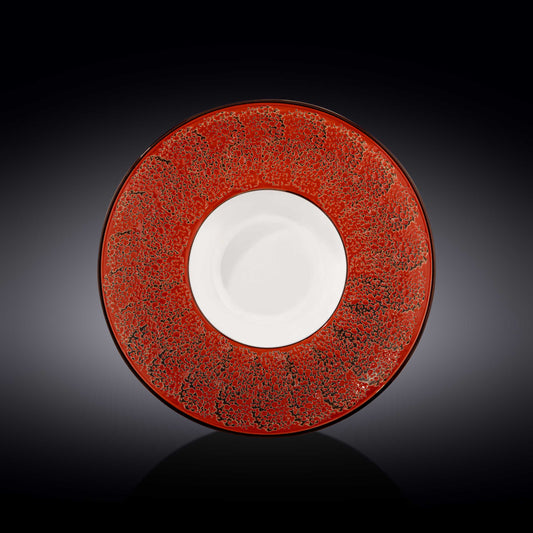 Red Porcelain Deep Soup or Salad Plate 10.5" inch | 8 Fl Oz |