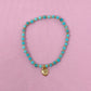 Stone Bead Heart Anklet