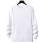 White Long Sleeve T Shirt Solid Color Cotton Base Layer