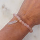 Faceted Rose Quartz Bracelet with White Titanium Quartz in Gold
