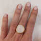 Gold Pearlized Stone Adjustable Ring