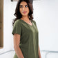 Ladies Eco-Triblend Drop Hem V-Neck Pocket Tee