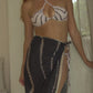 Charcoal Shibori Silk Beach Wrap Scarf