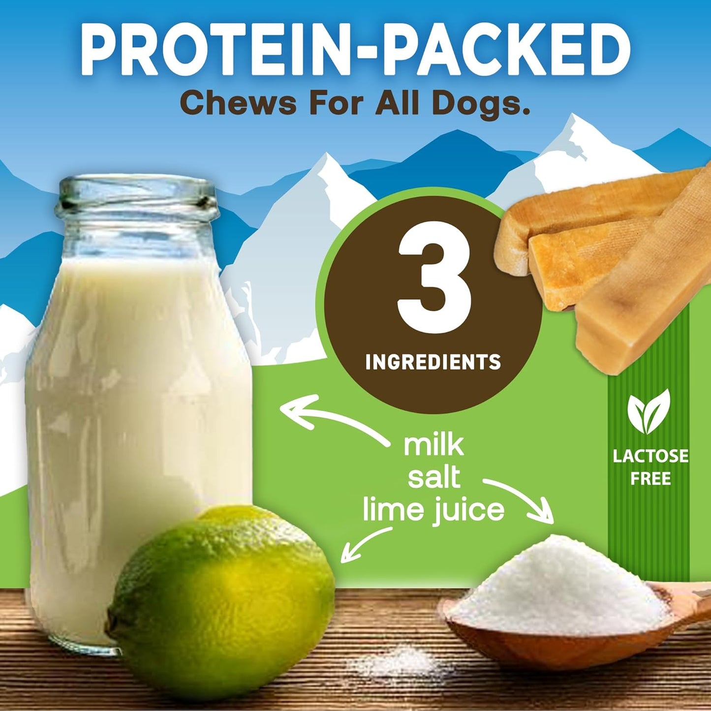 Gold Yak Chews for Medium Dogs (3 Medium Sized Chews)