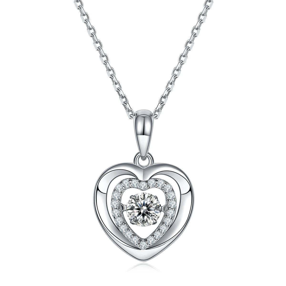 Set With Top-quality Moissanite, This Luxurious And Fashionable Light Luxury Trend Jewelry Necklace Pendant Is Made Of S925 Silver Electroplated With Platinum
