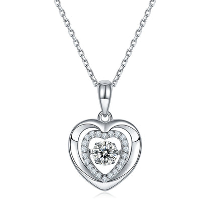 Set With Top-quality Moissanite, This Luxurious And Fashionable Light Luxury Trend Jewelry Necklace Pendant Is Made Of S925 Silver Electroplated With Platinum