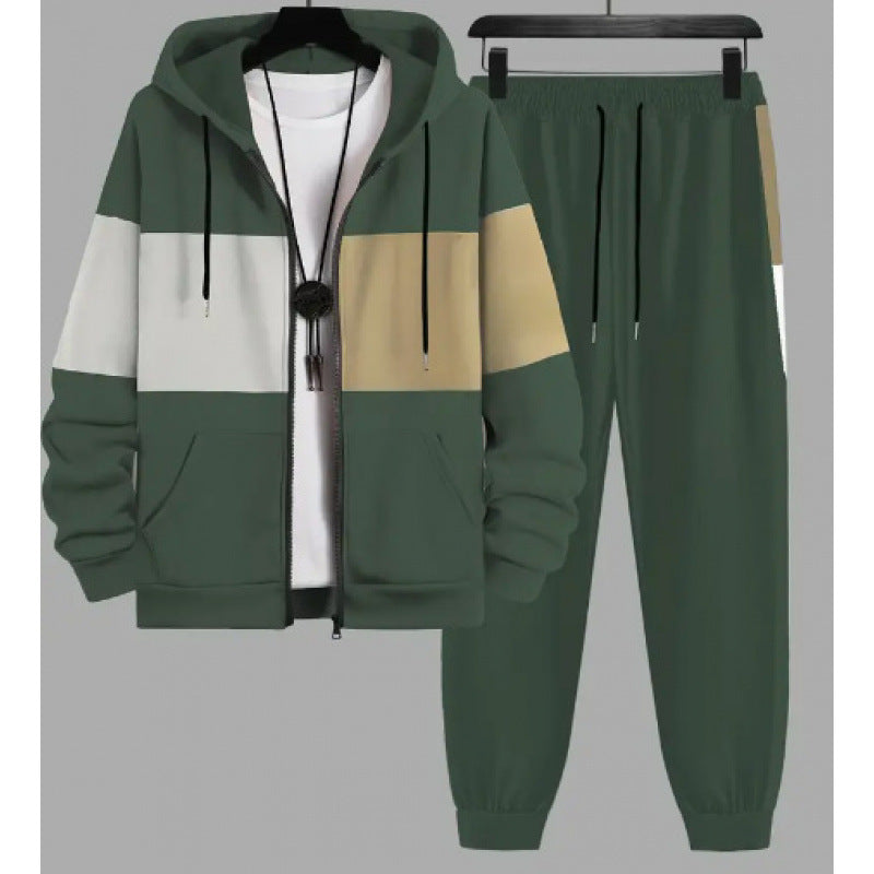 Mens Autumn Winter 3D Elephant-Print Long-Sleeve Hoodie Set