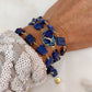 Hana Wrap Bracelet/Necklace in Blue Mojave Copper Turquoise - Chunky Stone