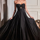 Strapless A-Line Satin Keyhole Dress