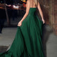 Strapless A-Line Satin Keyhole Dress