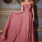 Strapless A-Line Satin Keyhole Dress