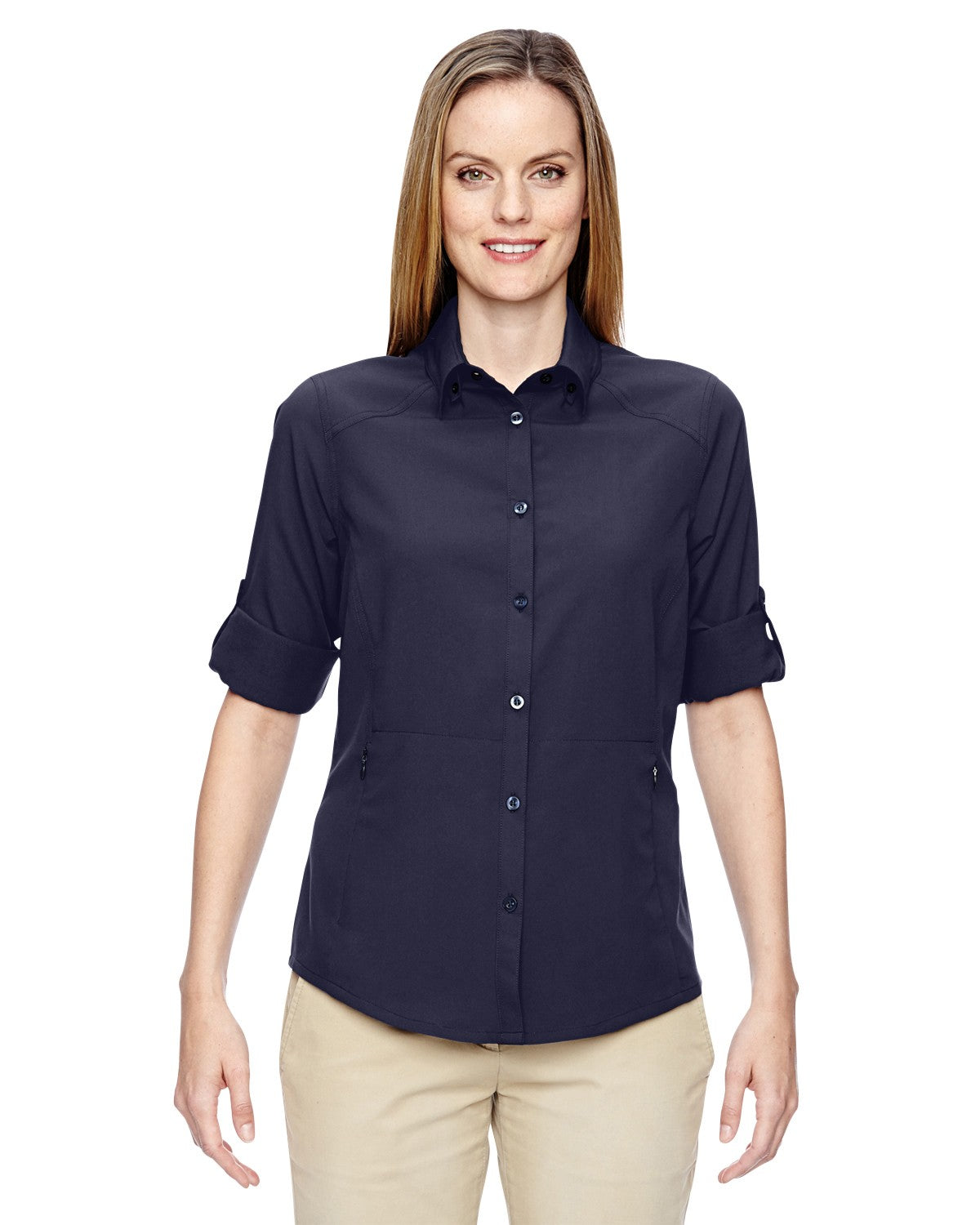 North End Ladies Excursion Concourse Performance Shirt - Navy Blue