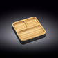 Set Of 4 Bamboo Square Divided Dish / Bento box 8.5" inch X 8.5" inch