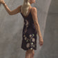 Vela Silk Slip Dress in Black Jungle Butterfly
