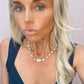 Hana Wrap Bracelet/Necklace in White Mojave Copper Turquoise - Chunky Stone