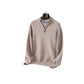 Mens Loose-Fit Half-Zip Turtleneck Thermal Sweater With Extra Padding