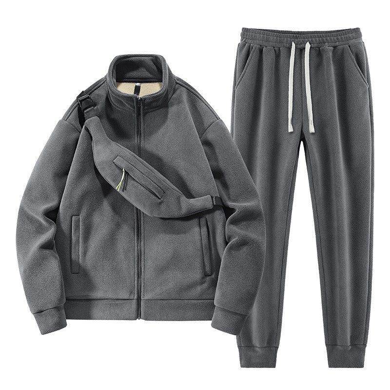 Men's Sports Leisure Warm Cardigan Suit