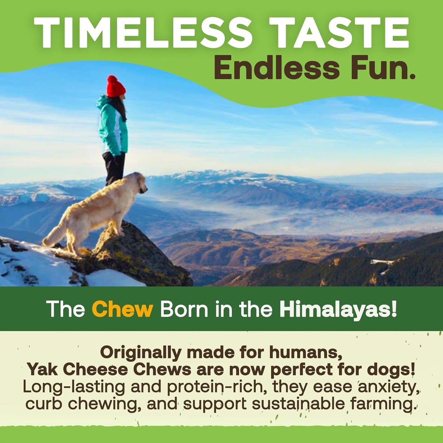 Gold Yak Chews for Medium Dogs (3 Medium Sized Chews)