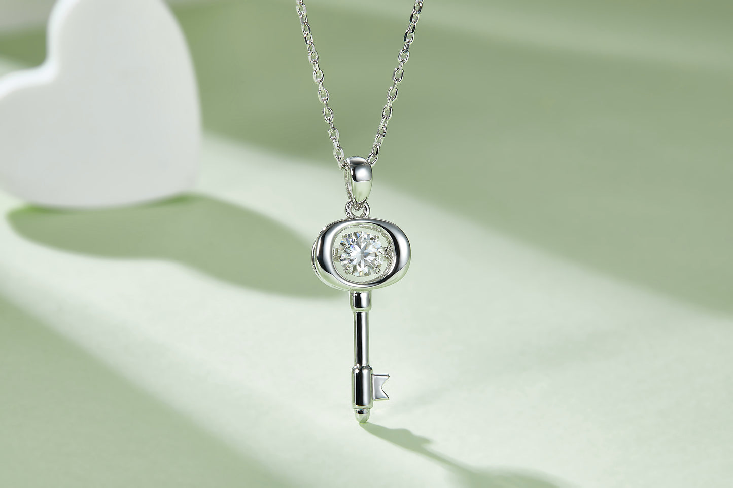 Set With Top-quality Moissanite, This Luxurious And Fashionable Light Luxury Trend Jewelry Necklace Pendant Is Made Of S925 Silver Electroplated With Platinum