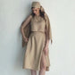 Boxy Crop Top in Neutral Beige