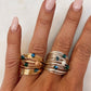 Marcia Wire Wrap Ring with Deep Green Swarovski Crystals