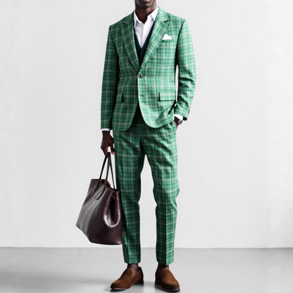 Mens Double-breasted Suit Jacket And Pants Set