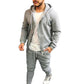Mens Fashion Solid-Color Causel Hooded