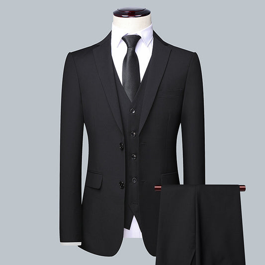 Herren Slim-Fit Business Zweiknopf-Anzug-Set im südkoreanischen Stil