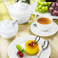 White 3 Oz | 90 Ml Coffee Cup & Saucer Set Of 6 In Gift Box