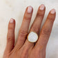 Gold Pearlized Stone Adjustable Ring