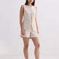 Cotton Tweed Shorts in Cream