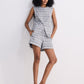 Cotton Tweed Vest Jacket Set in Grey