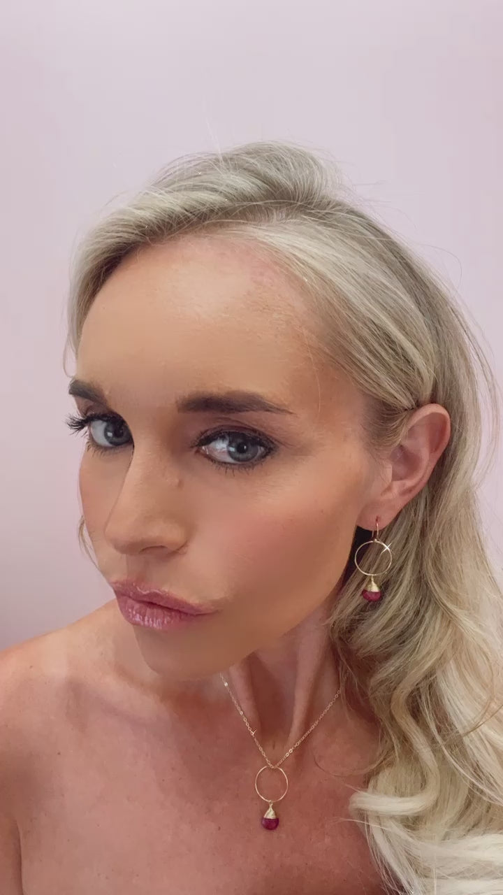 Yuliya Earrings in Ruby