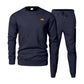 Men's Sports Casual Versatile Round Neck Sweater Set