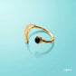 CLEARANCE Crescent Moon Ring with Black Onyx