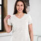 Ladies Eco-Triblend Drop Hem V-Neck Pocket Tee